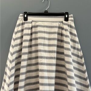 Matilda Jane Cream and Gray Striped A-Line Skirt
